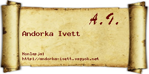 Andorka Ivett névjegykártya